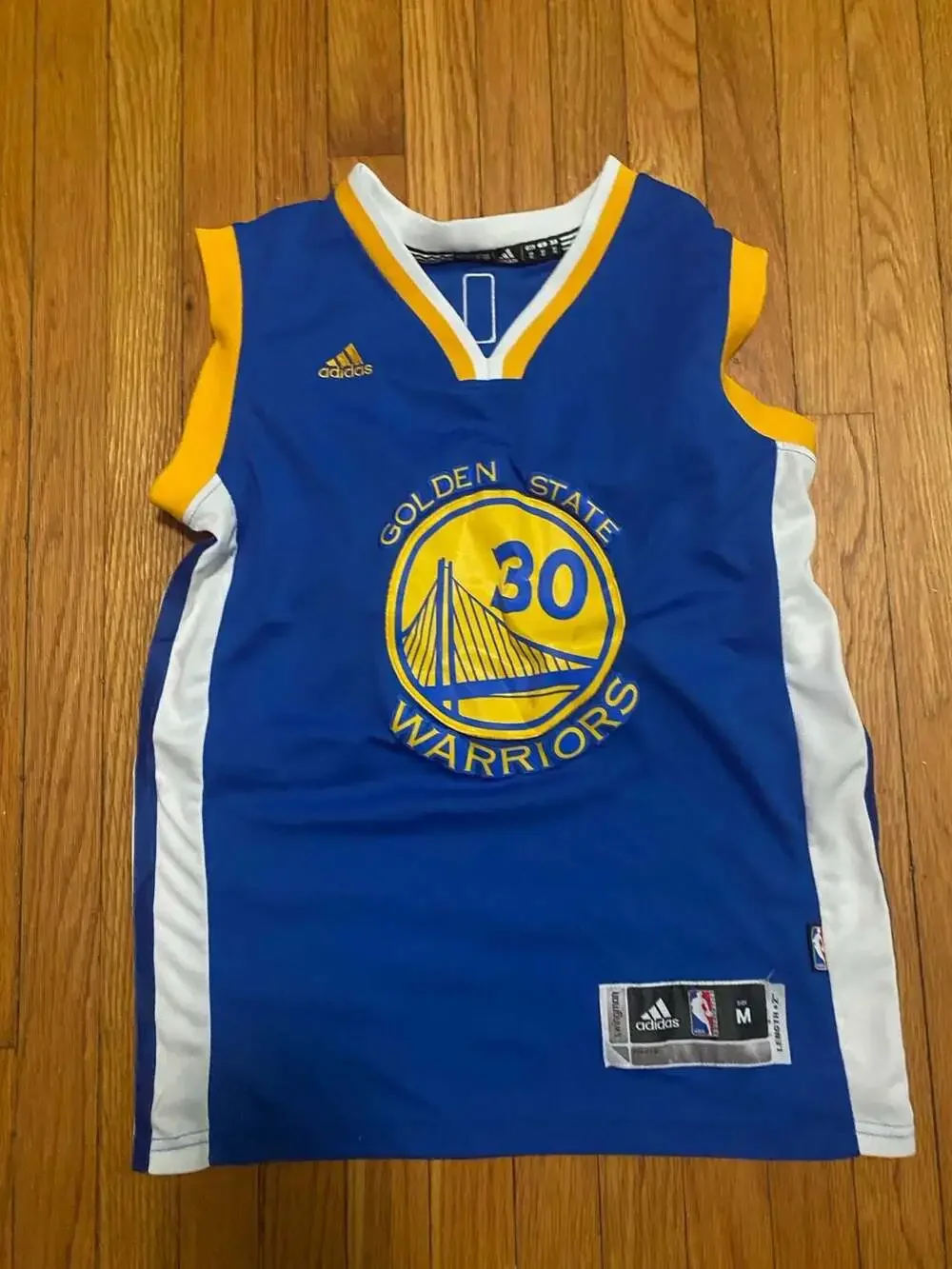 Adidas Stephen Curry Golden State Warriors Jersey Size M Blue NBA